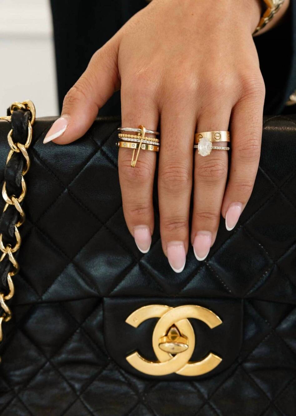 NEW CHANSUTTPEARLS the sophie stack ring in silver/gold
